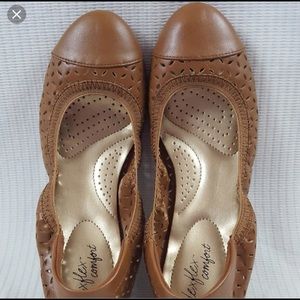 Brown leather flats –dex flex comfort